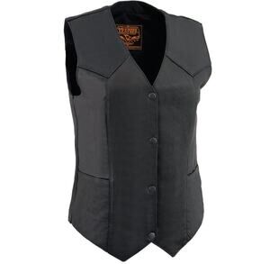 NWT Milwaukee Leathers MLL4545 Black leather Classic 4 snap vest